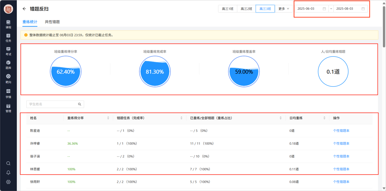 重练统计